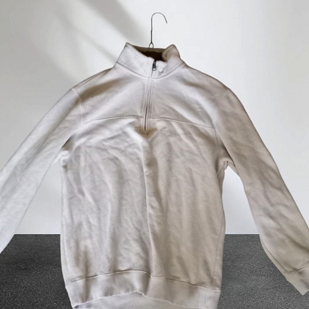 A zip up sweater from arrow in tan size M